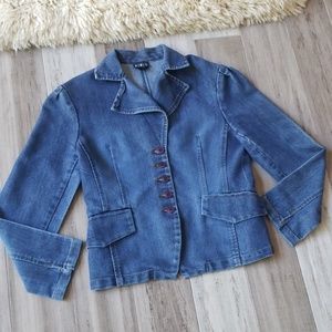 MixIt Stretchy Denim Blazer Jacket